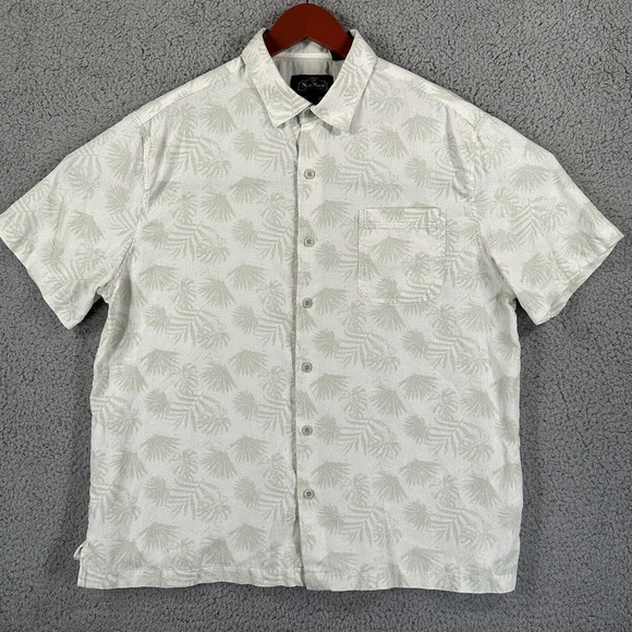 Nat Nast Hawaiian‎ Shirt Size L Men's Silk Cotton Floral Short Sleeve Tropical - Picture 1 of 11